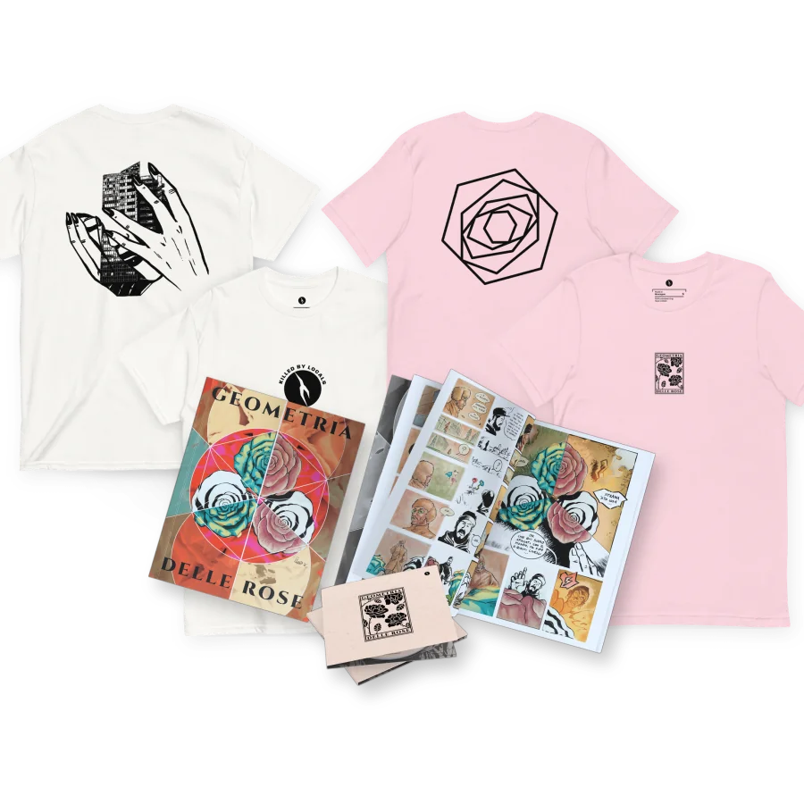 Bundle Geometria delle Rose: due t-shirt, il fumetto e il CD